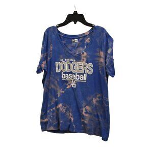 Women's New Era Los Angeles Dodgers T-shirt #35 Bellinger Custom Bleach Dye Size